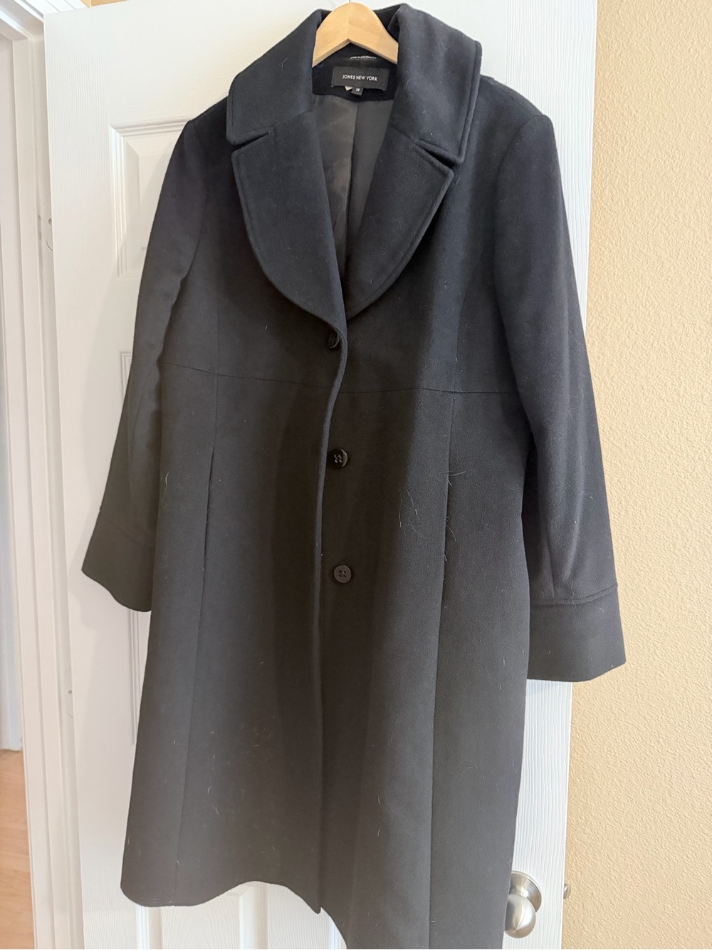 Jones New York Black Wool Pea Coat